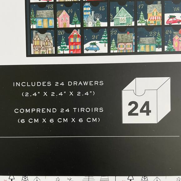 Nicole Miller Christmas Advent Calendar 24 Countdown Drawers Refillable New - Picture 10 of 10